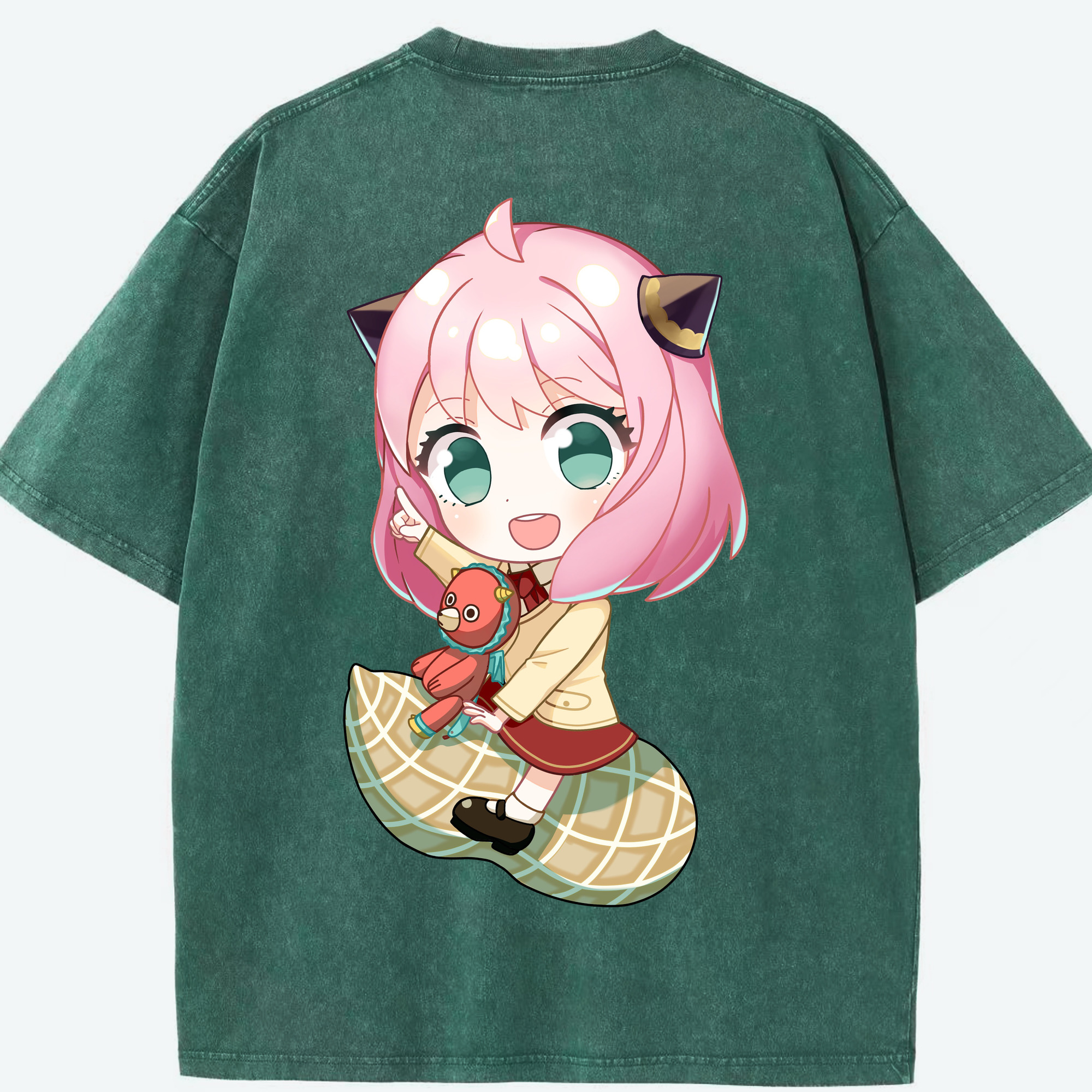 （画像用） SPY×FAMILY间谍家家酒 綿100% ヴィンテージ風 半袖Tシャツ（背面プリント）